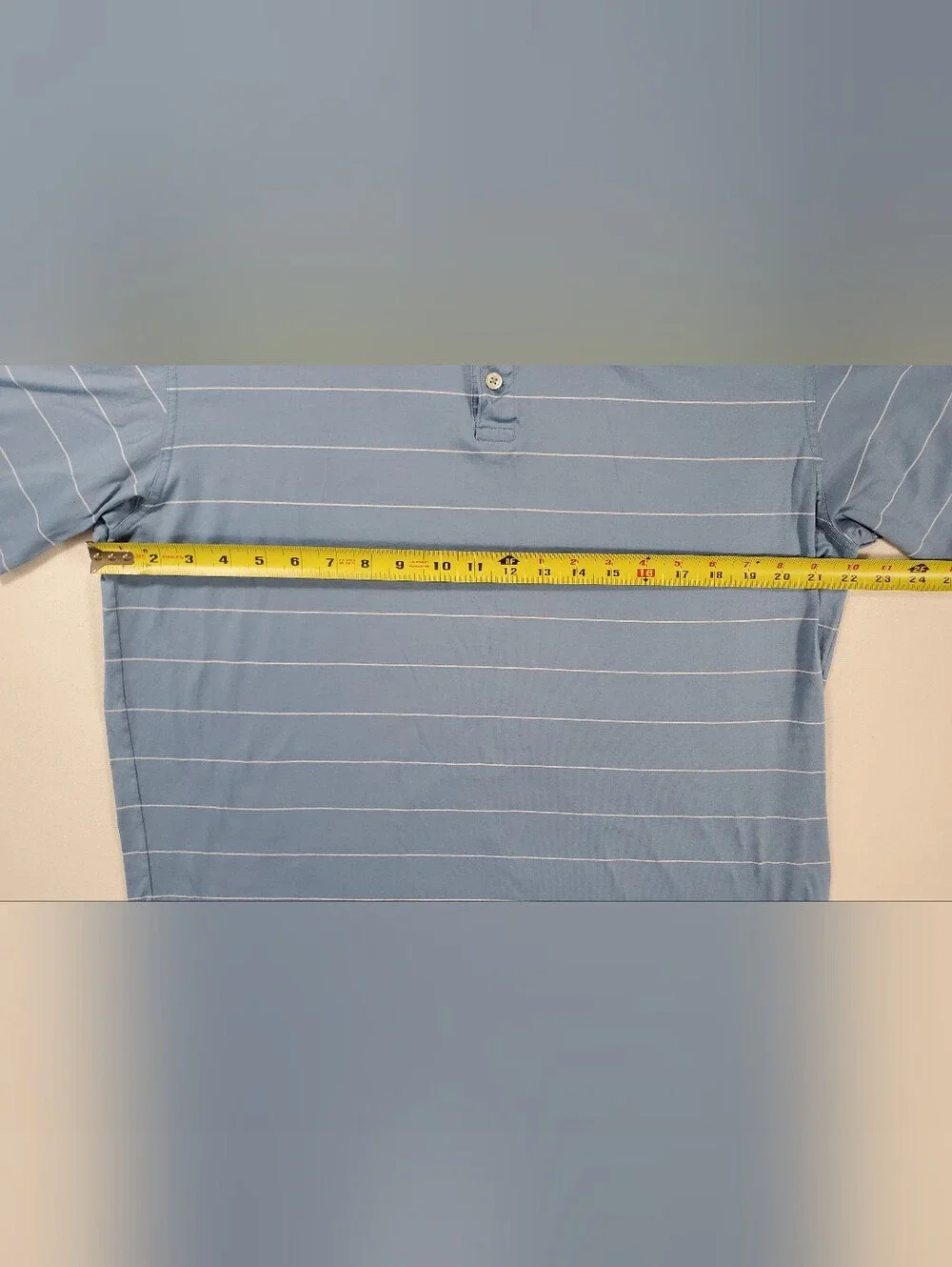 Ralph Lauren Purple Label Blue Striped 100% Cotton Polo Shirt Sz L Made In Italy